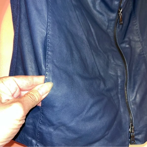 Vince Lambskin Leather Scuba Draped Moto Jacket - Picture 7 of 16